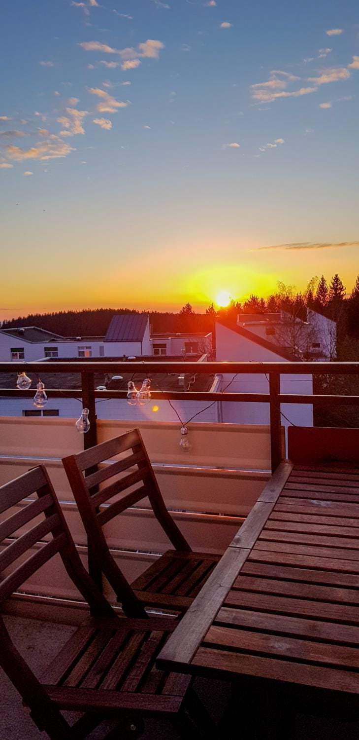 View (from property/room), Balcony/Terrace, Sunset