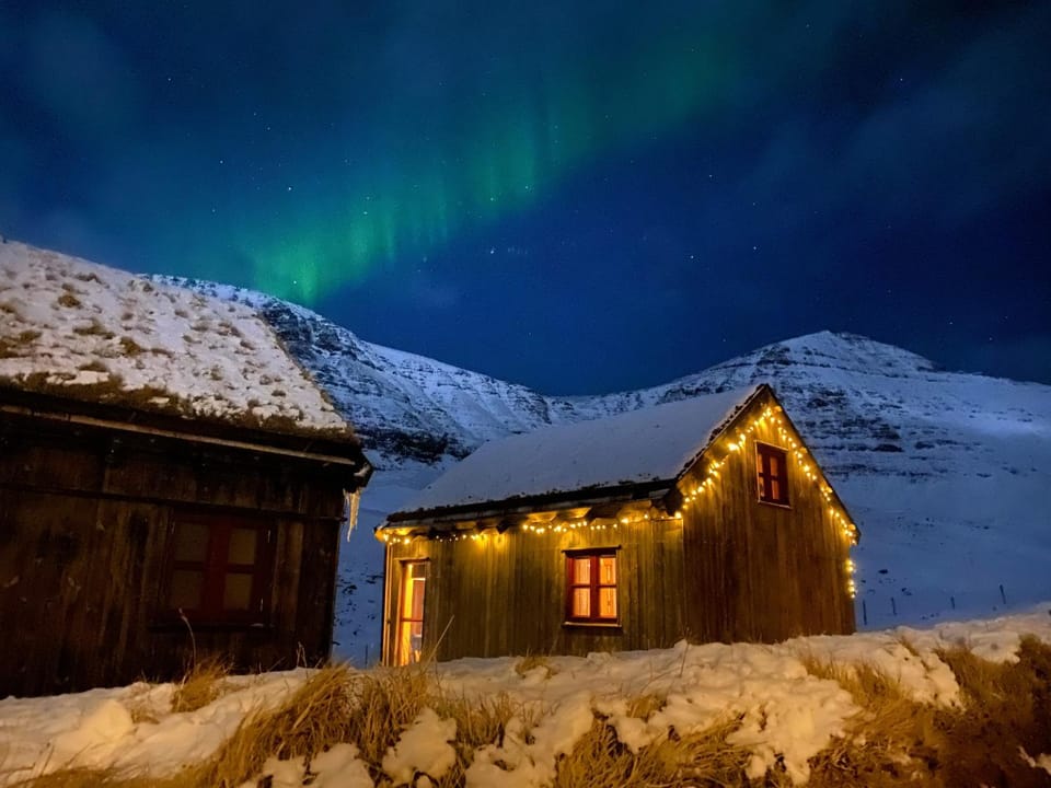 Property building, Night, Natural landscape, Winter, Mountain view