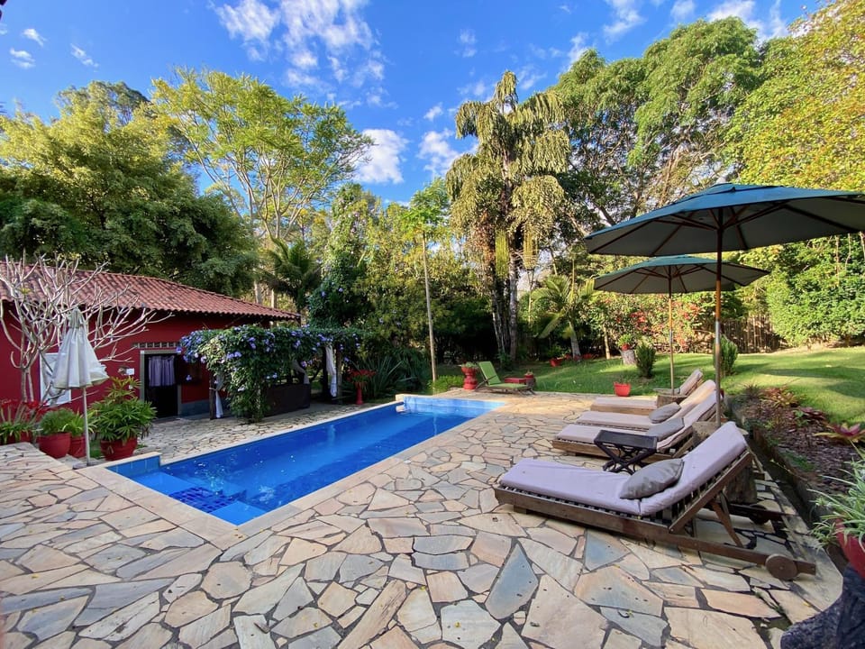 Patio, Natural landscape, Garden, Garden view, Pool view, Swimming pool, sunbed