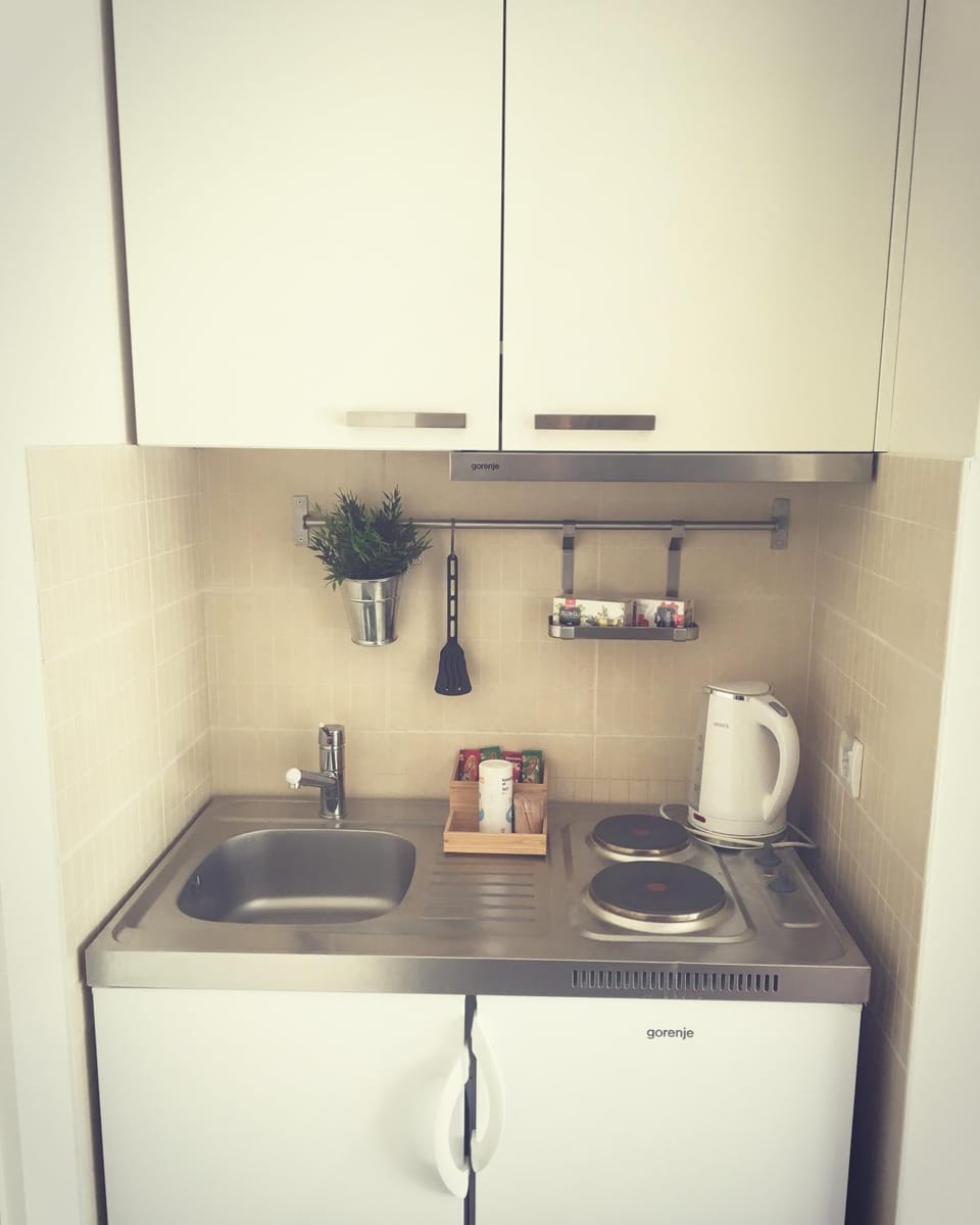 Coffee/tea facilities, Kitchen or kitchenette, City view
