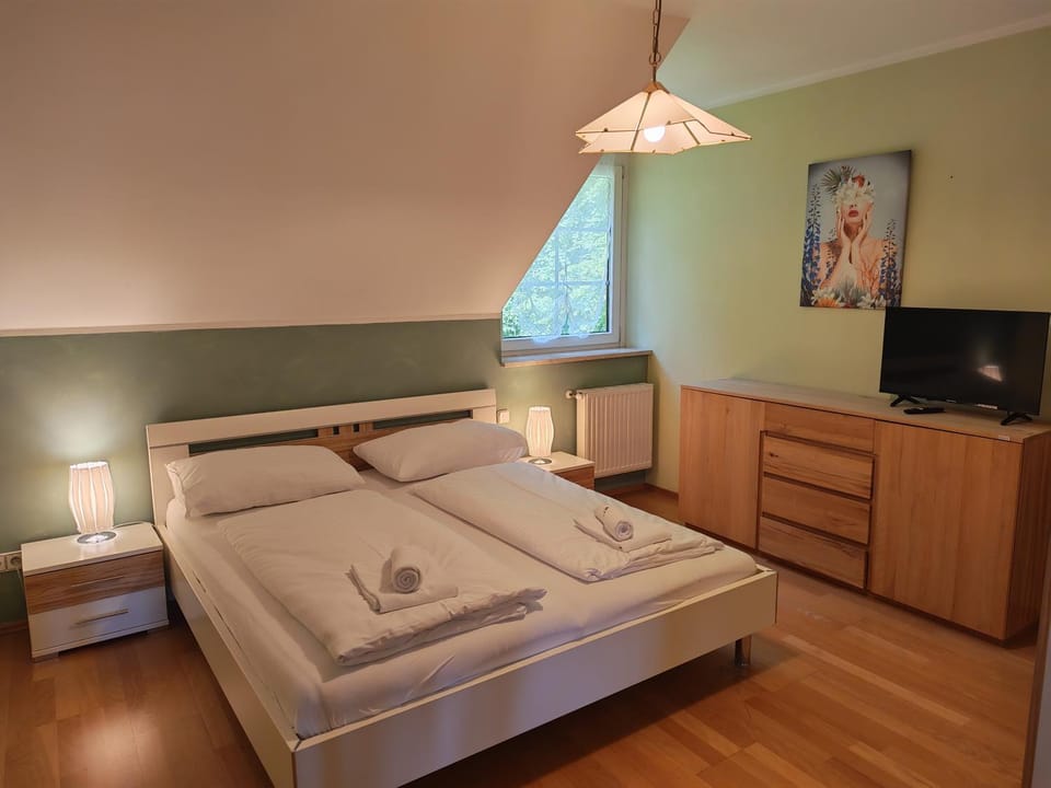 Bed, TV and multimedia, Photo of the whole room, Bedroom