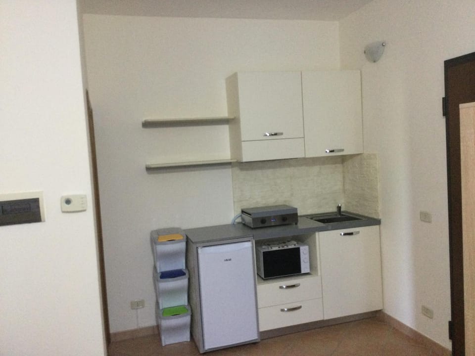 Kitchen or kitchenette, minibar, stove