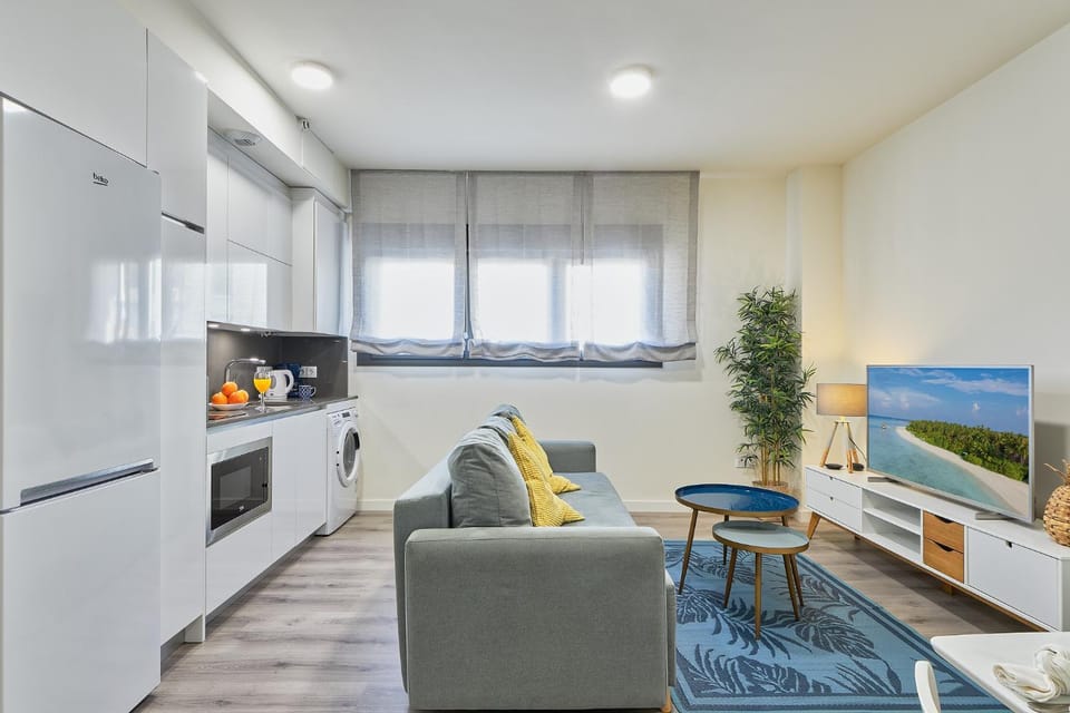 Living room, kitchen