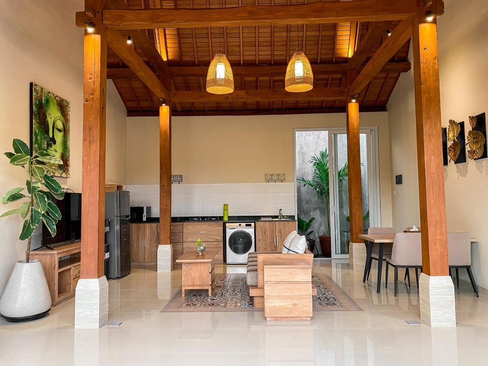 Kitchen or kitchenette, Living room, Seating area, Evening entertainment, minibar, washing machine
