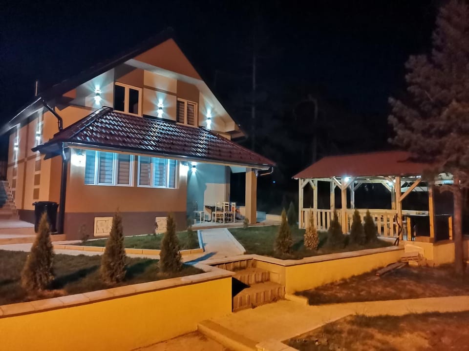 Property building, Night, Garden, Garden view