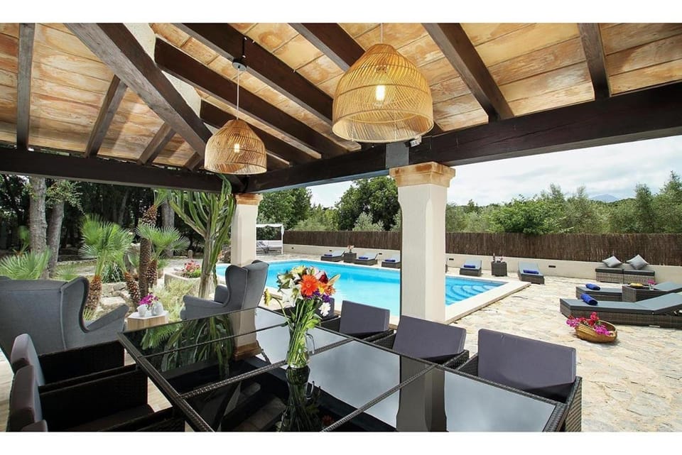 Property building, Living room, Swimming pool