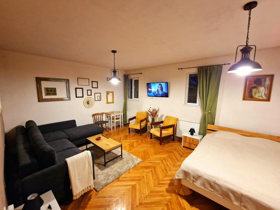 Bed, TV and multimedia, Living room, Photo of the whole room, Seating area