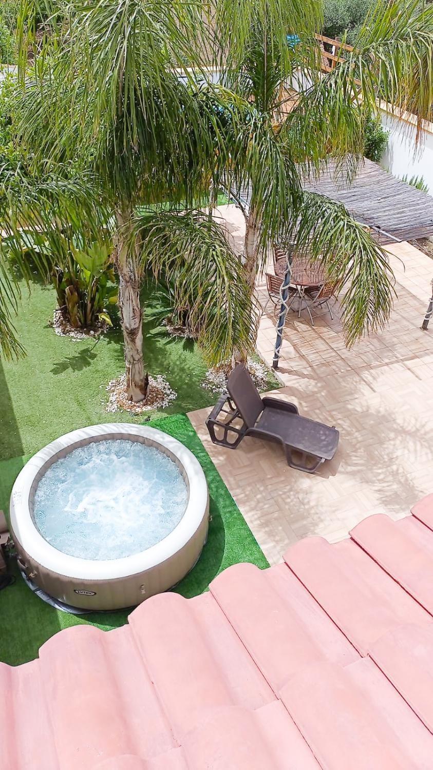 Natural landscape, Garden, Garden view, Pool view, Swimming pool