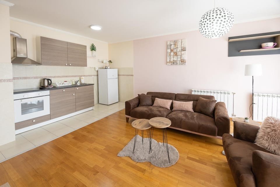 Kitchen or kitchenette, Living room, Seating area, Dining area, oven, stove