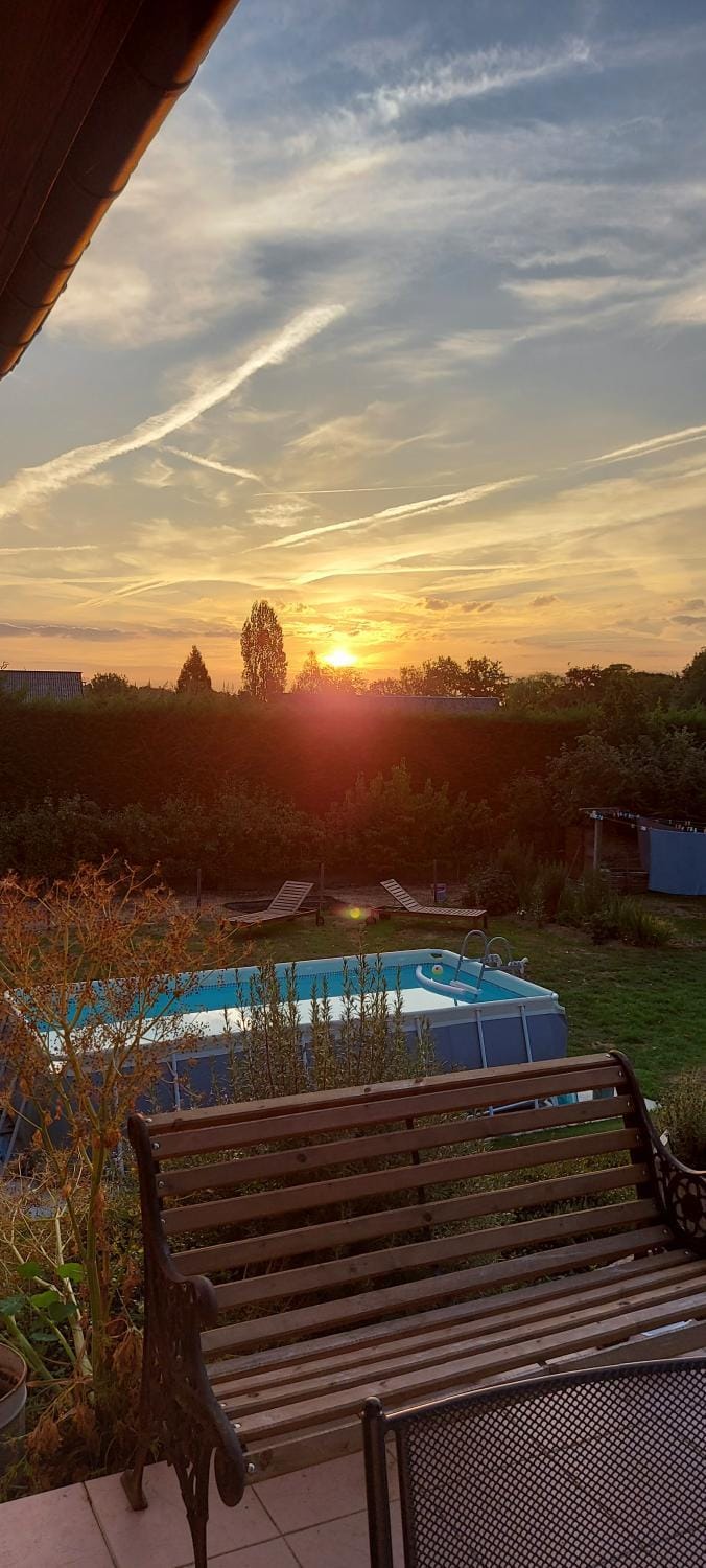 Natural landscape, Garden view, Pool view, Swimming pool, Swimming pool, Sunrise