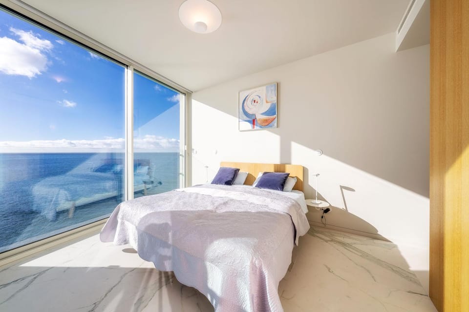Bed, Bedroom, Sea view