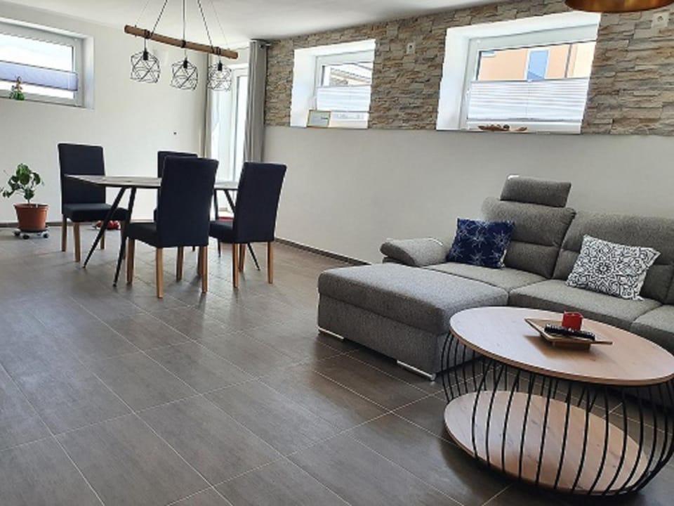 Living room, Seating area, Dining area