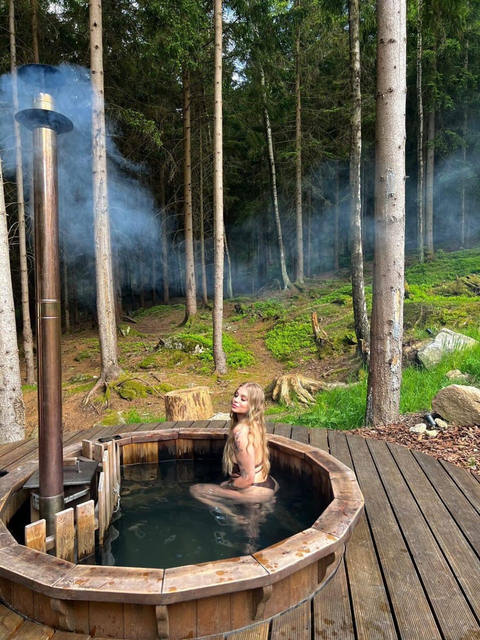Natural landscape, Seating area, Open Air Bath