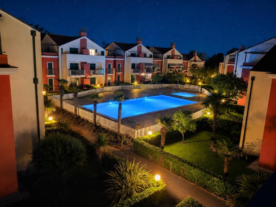 Night, Garden, Garden view, Pool view, Swimming pool