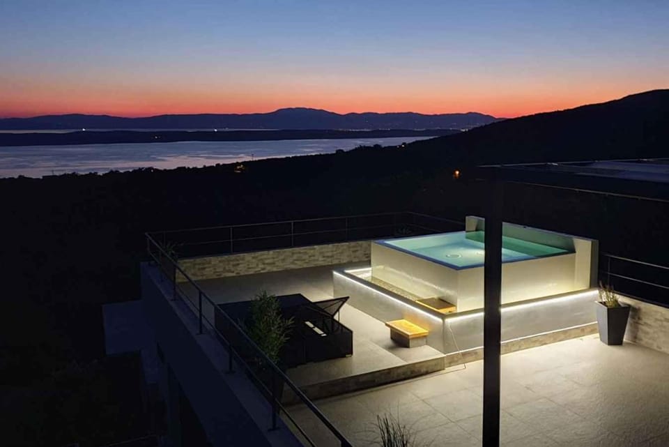 Night, Summer, Swimming pool