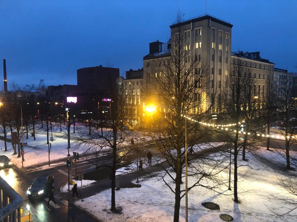 Nearby landmark, Winter, City view, Sunset