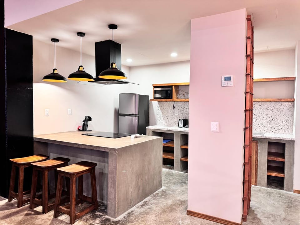 Kitchen or kitchenette, minibar