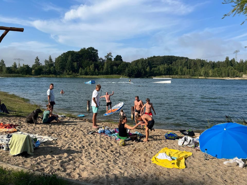 Natural landscape, Beach, Lake view, group of guests
