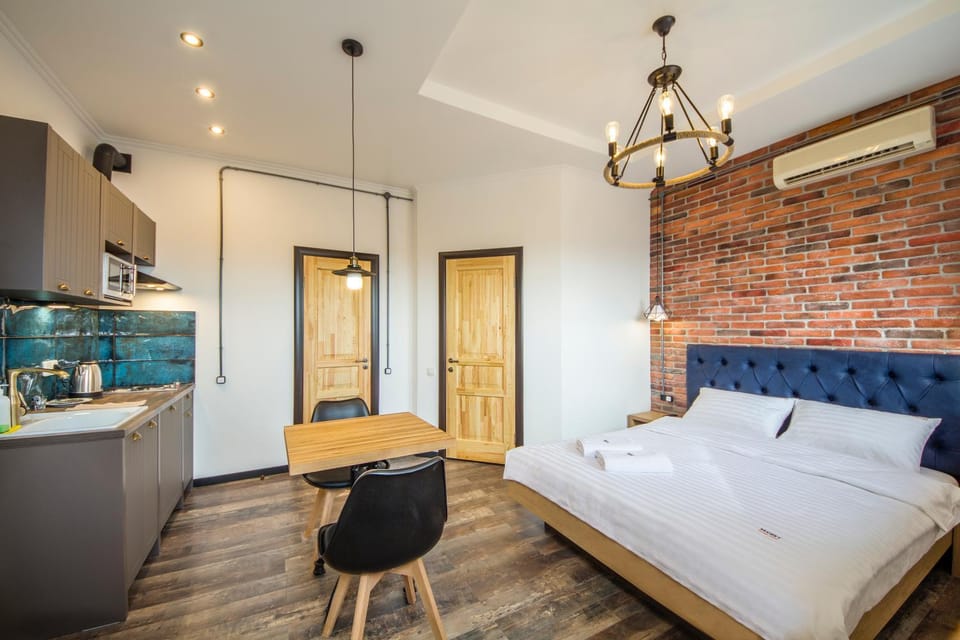 Bed, Kitchen or kitchenette, Photo of the whole room