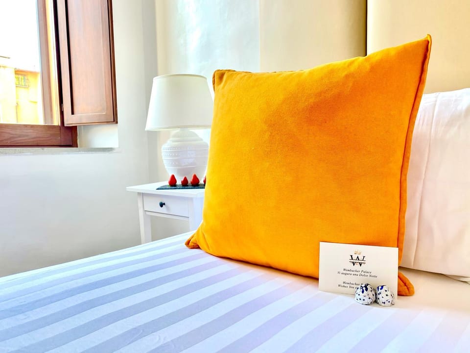 Bed, Bedroom, Inner courtyard view