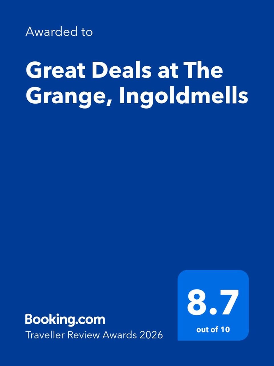 Great Deals at The Grange, Ingoldmells Apartment in Ingoldmells