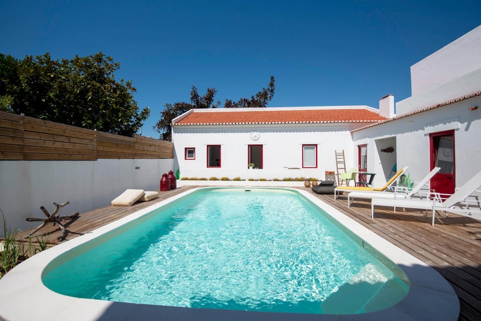 Property building, Pool view, Swimming pool, sunbed