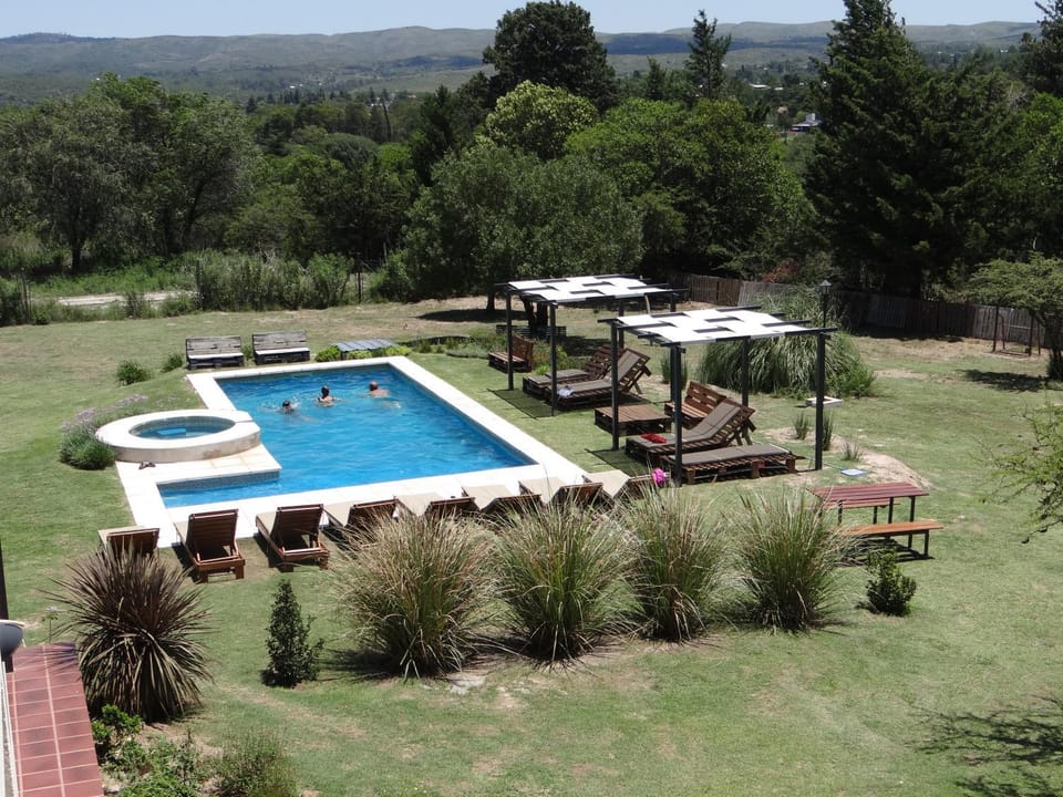 Spring, Day, Natural landscape, Garden, Garden view, Mountain view, Pool view, Swimming pool