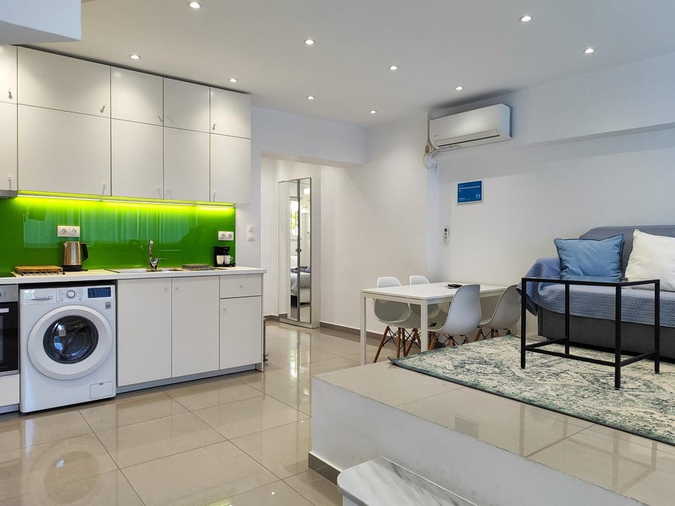 Living room, Dining area, washing machine, air conditioner