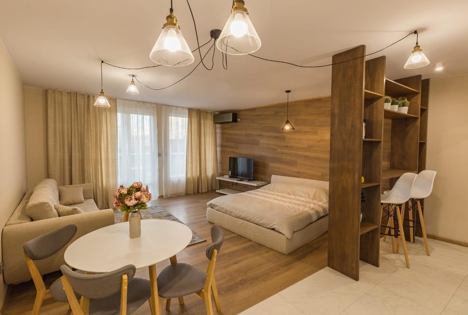 Bed, TV and multimedia, Living room, Photo of the whole room, Seating area, Bedroom
