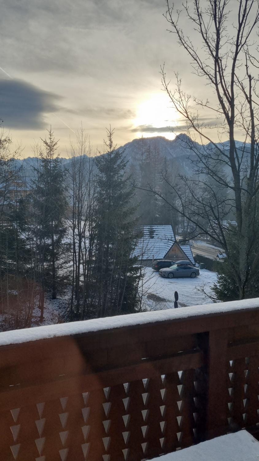 Winter, View (from property/room), Mountain view, Sunset