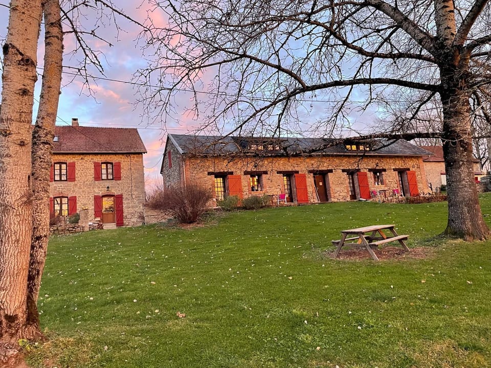 Property building, Natural landscape, Winter, Garden, Garden view, Sunrise