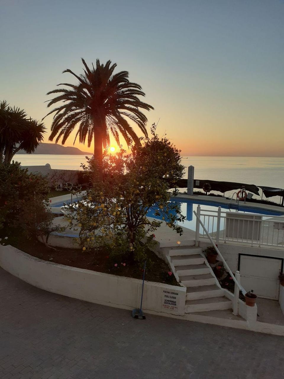 Swimming pool, Sunset
