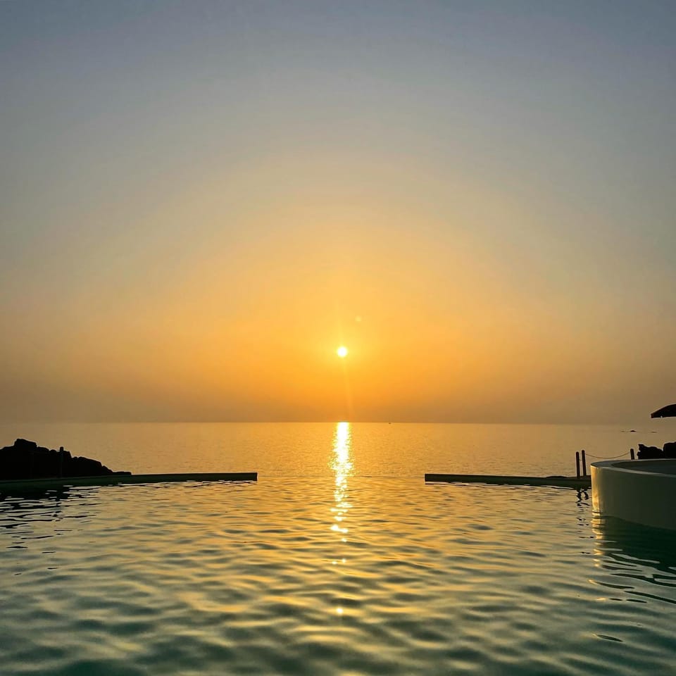 Pool view, Swimming pool, Sunset