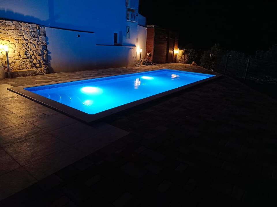 Night, Pool view, Swimming pool