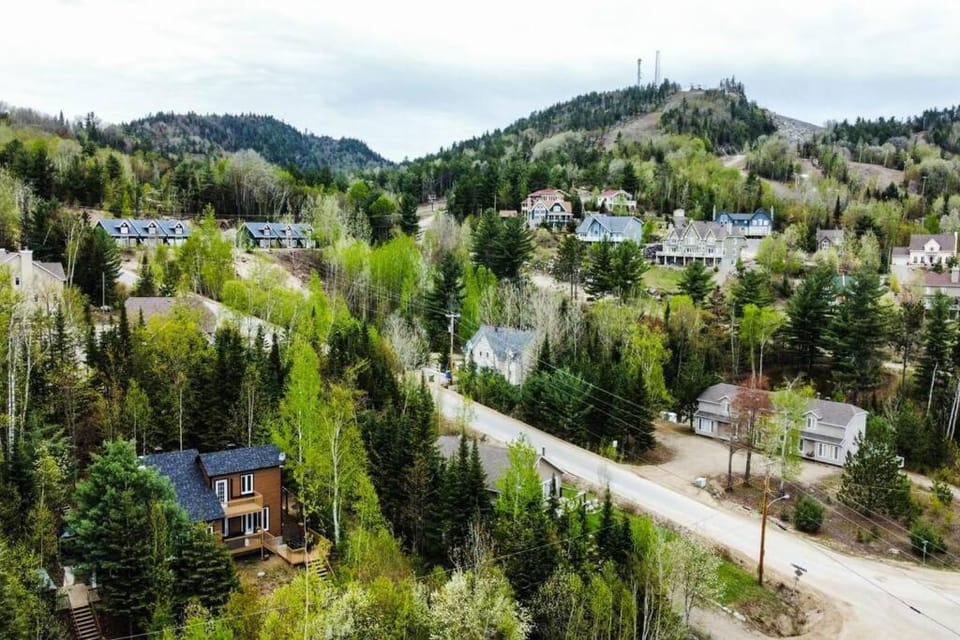 Property building, Spring, Day, Neighbourhood, Natural landscape, Bird's eye view, Mountain view