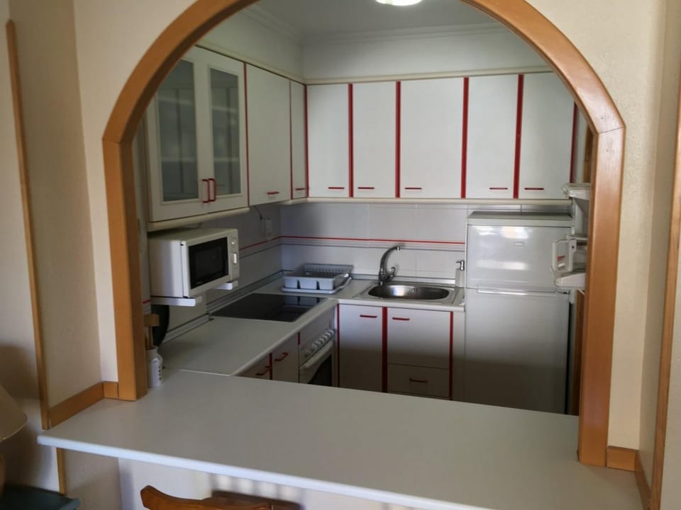 Kitchen or kitchenette, oven, stove