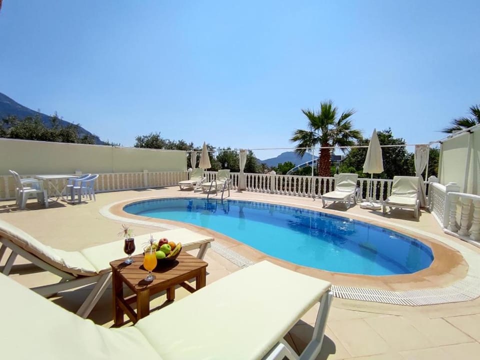 Patio, Pool view, Swimming pool, sunbed