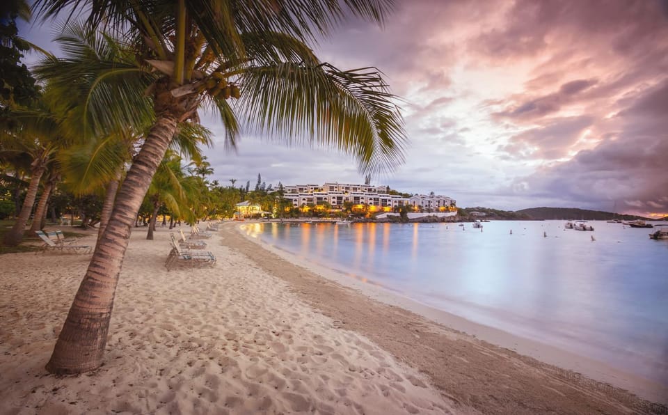 Property building, Beach, Sunset