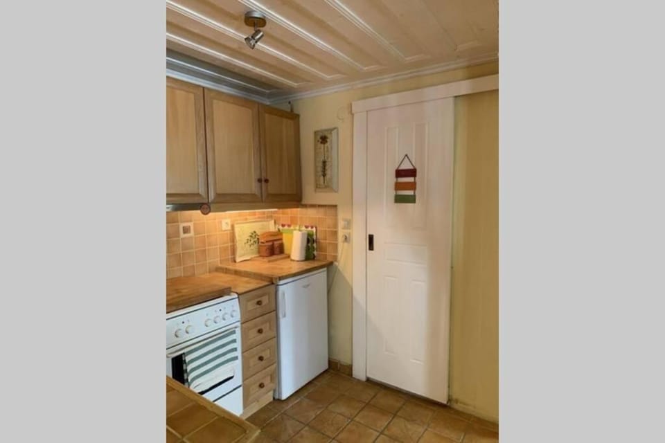 Kitchen or kitchenette, oven, stove