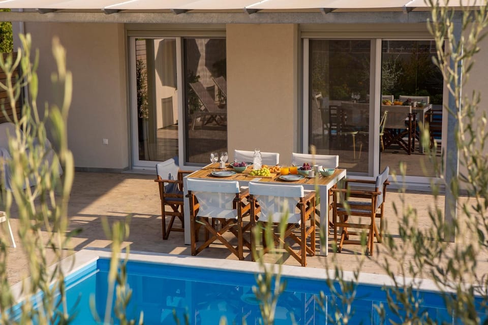Patio, Bird's eye view, Swimming pool