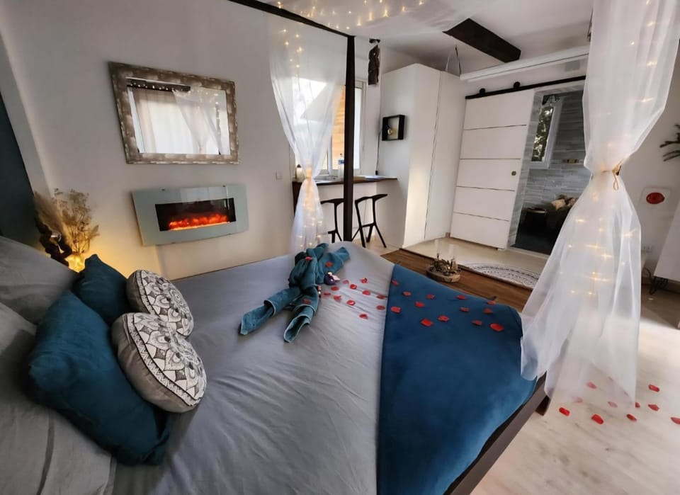 A l'Orée des pins - Gite et spa de 30 m2- Options Home Cinéma, Romantique Bed and Breakfast in French Riviera