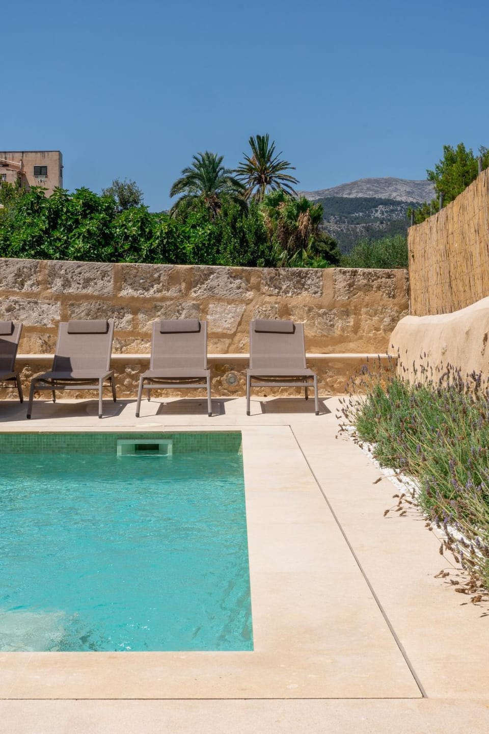 Property building, Living room, Swimming pool