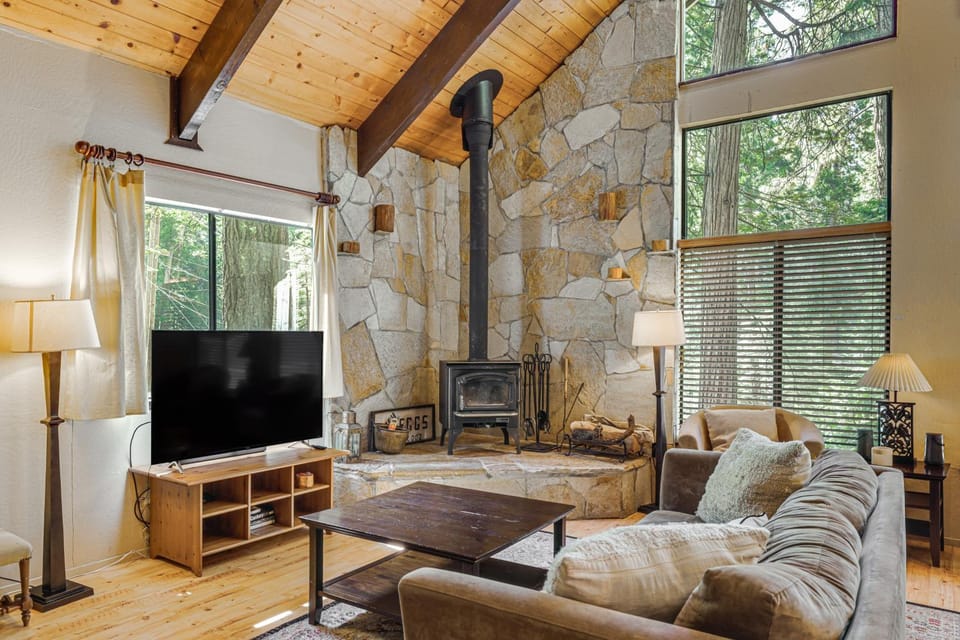 Cabin with Deck and Fire Pit in Blue Lake Springs! Cabin in Arnold