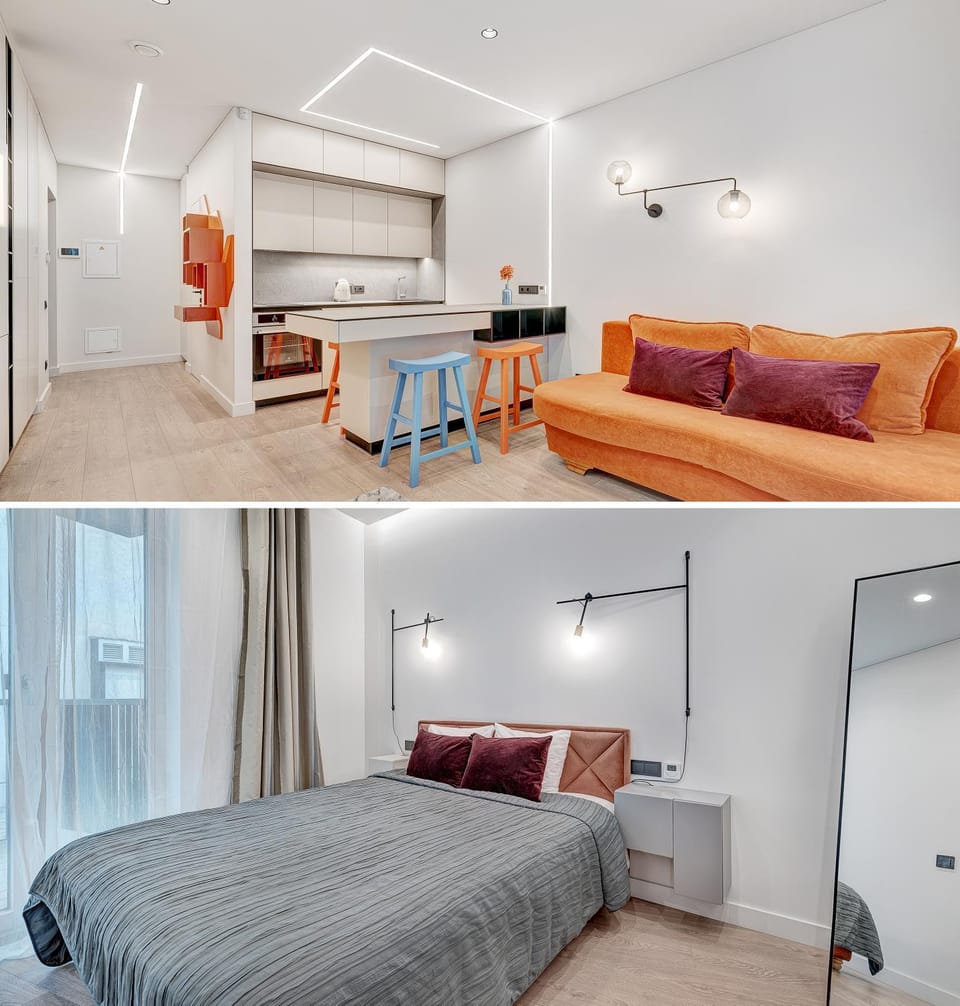 Living room, Bedroom