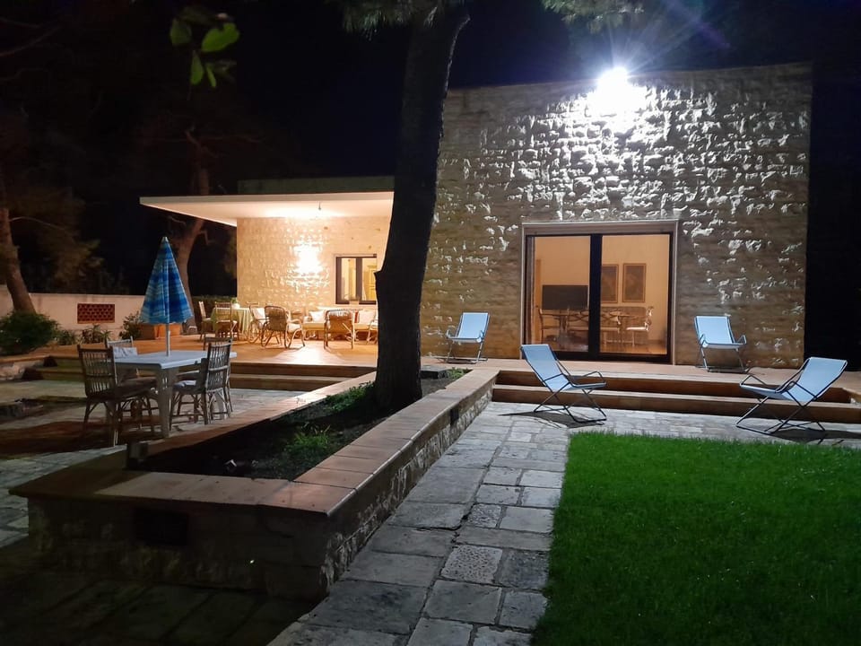 Patio, Night, Garden, Garden view, sunbed