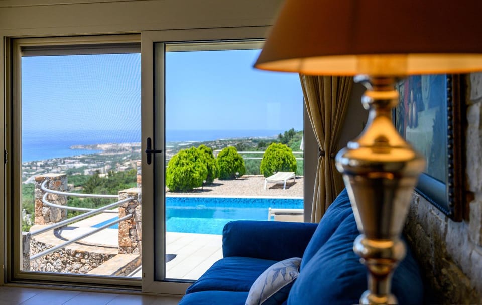 Balcony/Terrace, Seating area, Pool view, Sea view, Swimming pool