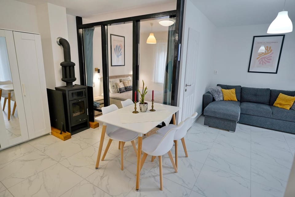 Property building, Living room, Dining area