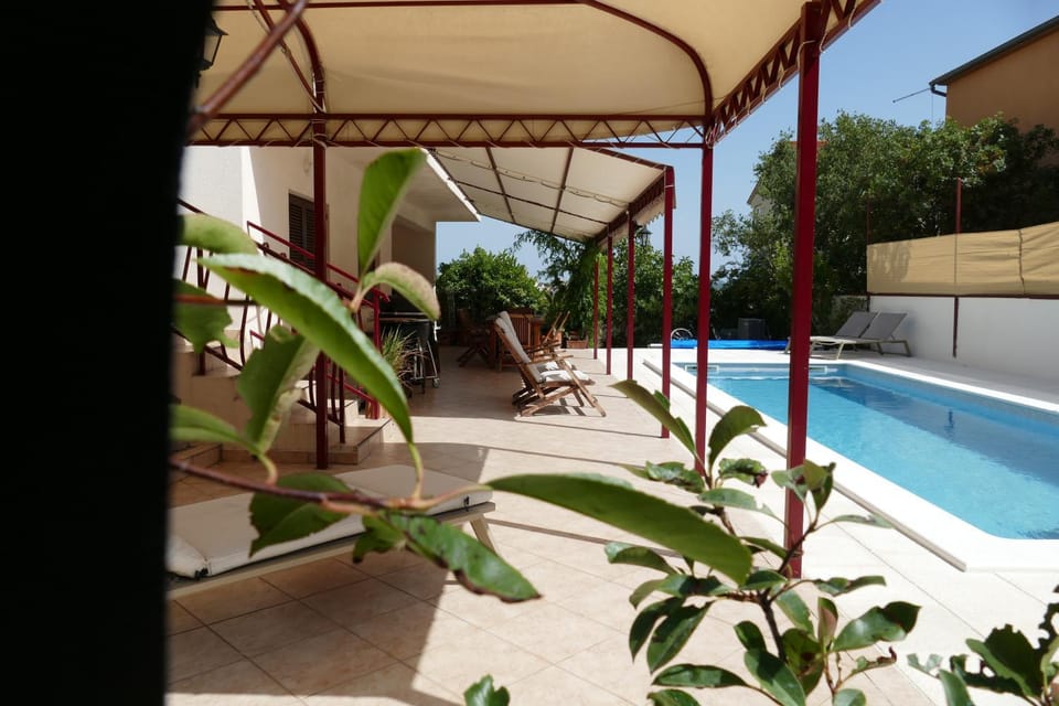 Patio, Day, Garden, Garden view, Pool view, Swimming pool, sunbed