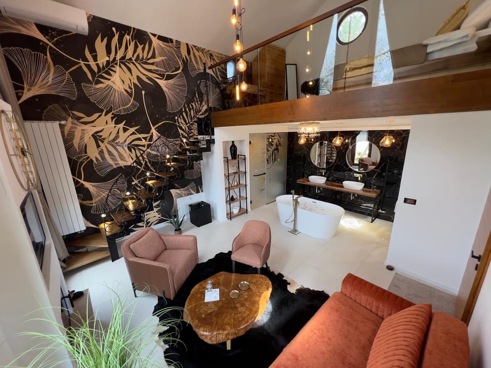 Living room, Seating area, Bath