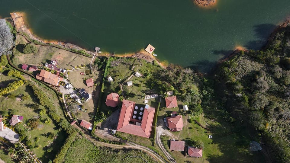 Property building, Nearby landmark, Day, Natural landscape, Bird's eye view, Lake view